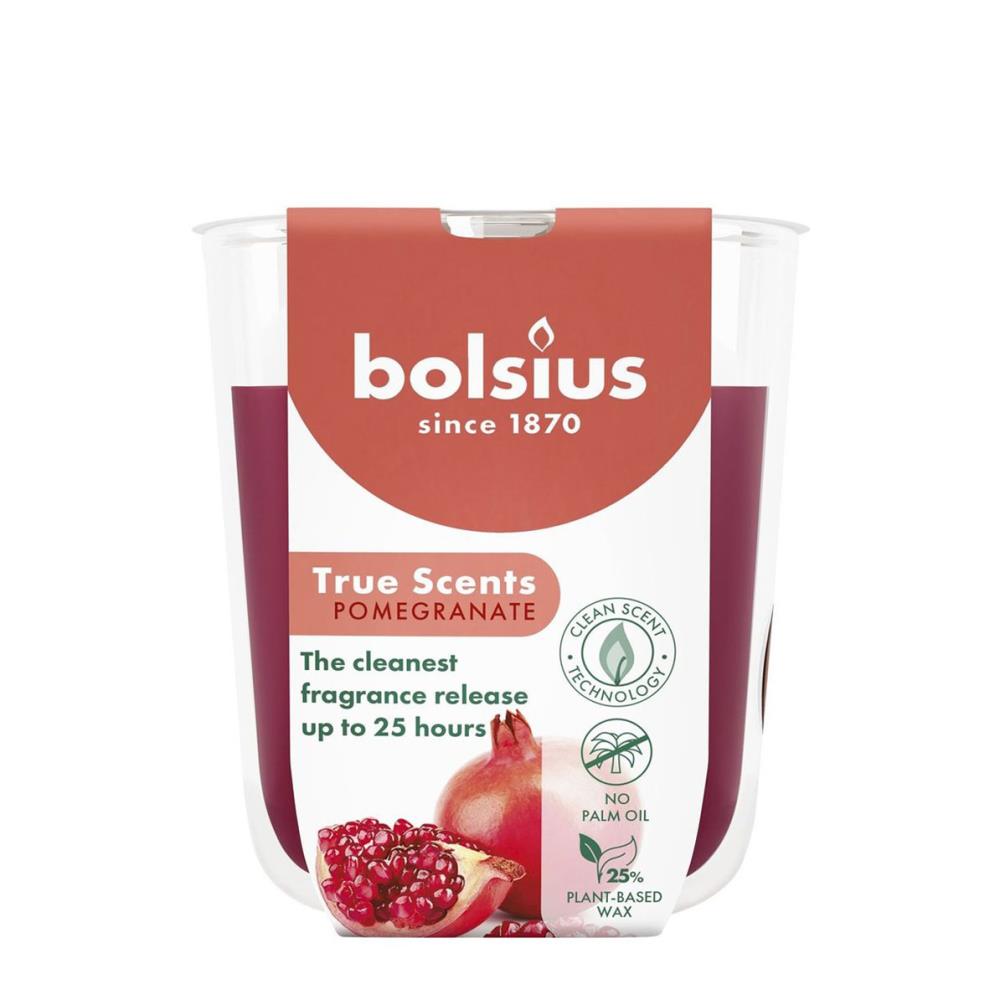 Bolsius Pomegranate True Scents Small Glass Jar Candle £3.95